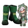 Prushka Shoes Cosplay Made in Abyss Prushka Cosplay Boots Green Shoes Custom Made Any Size for - Made In Abyss Merch