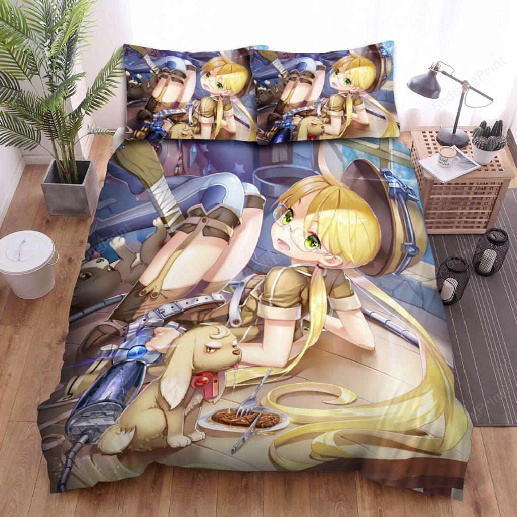 made in abyss riko amp her dog artwork bed sheets spread duvet cover bedding sets - Made In Abyss Merch