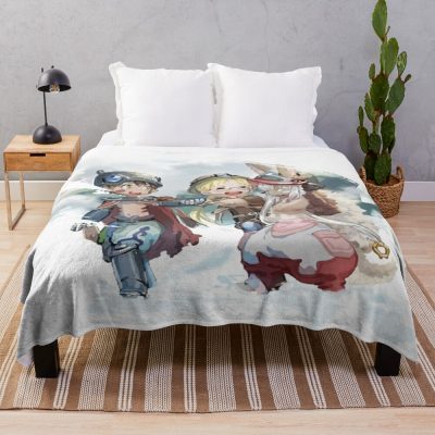 Made In Abyss: Nanachi, Reg, Riko Print Throw Blanket Official Made In Abyss Merch